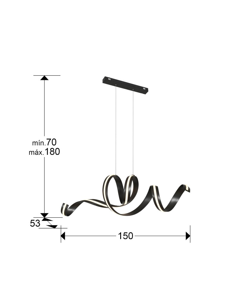 AMARA-LAMPARA HORIZONTAL-NEGRO MATE